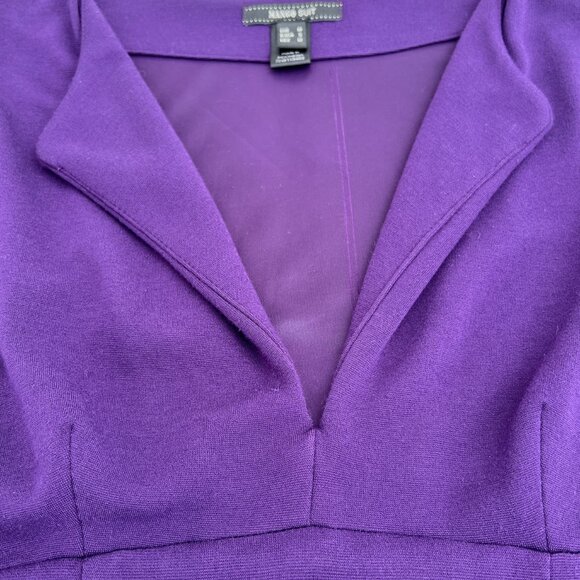 Mango Suit Purple Stretch Knit Sheath Midi Dress Size M Dark Romance/ Dark Siren - Picture 4 of 16